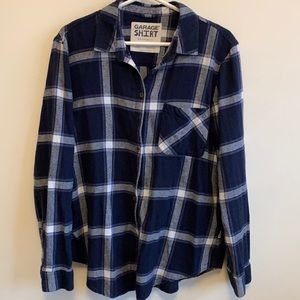 Navy Garage Flannel Medium